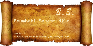 Baumhakl Sebestyén névjegykártya